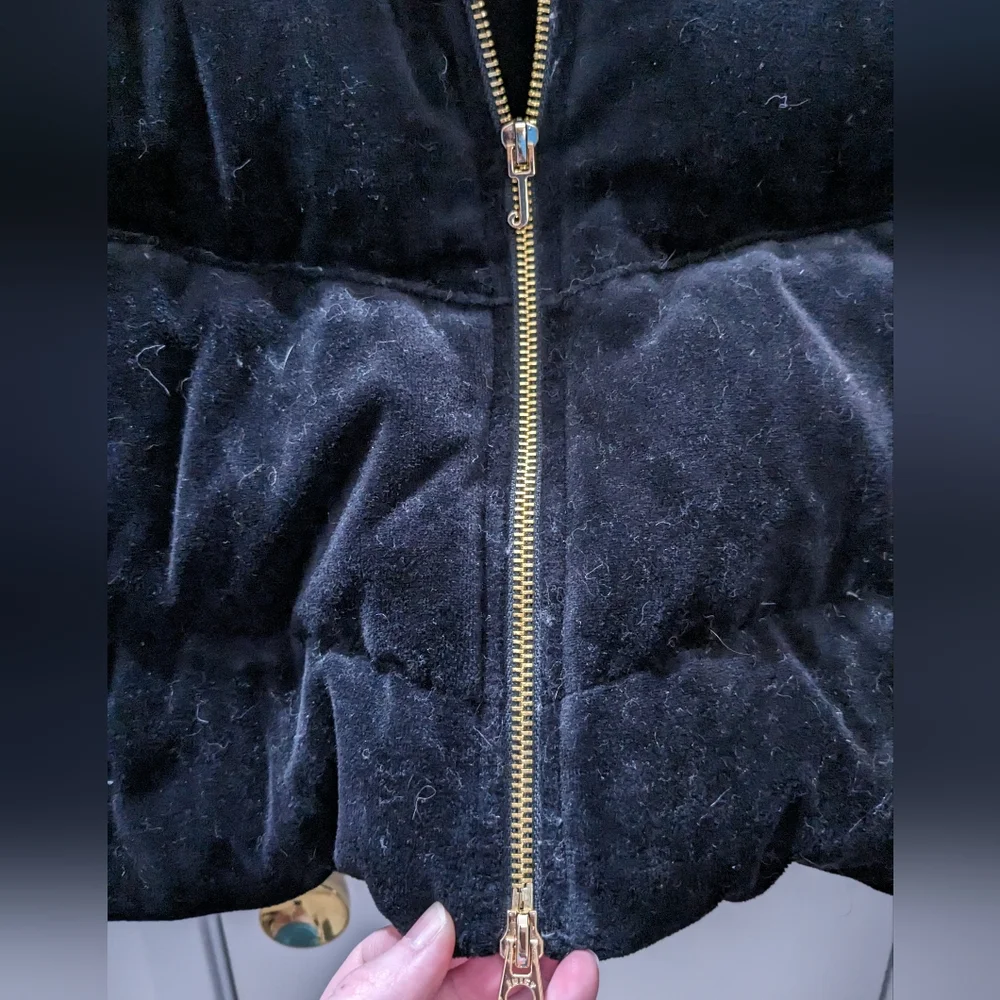 Juicy Couture velour puffer jacket black gently worn - Picture 3 of 8